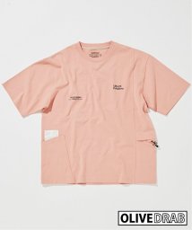 B.C STOCK(ベーセーストック)/OLIVEDRAB/キャリーポケット 半袖Tシャツ/ピンクA
