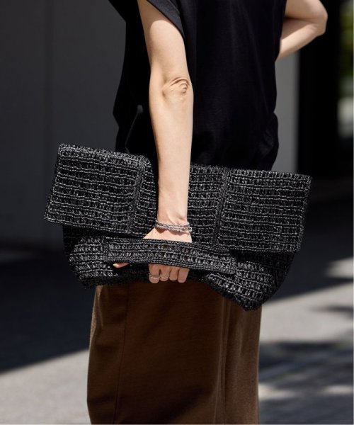 FRAMeWORK(フレームワーク)/MAISON N.H PARIS/メゾン エヌ アッシュ パリ Raffia UMA Clutch Bag/ブラック