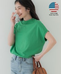 coca/モックネックTシャツ  （COTTON　from the US/カットソー/フレンチスリーブ/綿100％/無地）/503995718