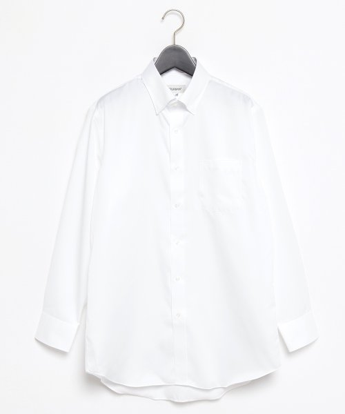 D'URBAN(ダーバン)/【ネックスリーブ】ホワイトブロードドレスシャツ(スナップダウン)/ホワイト