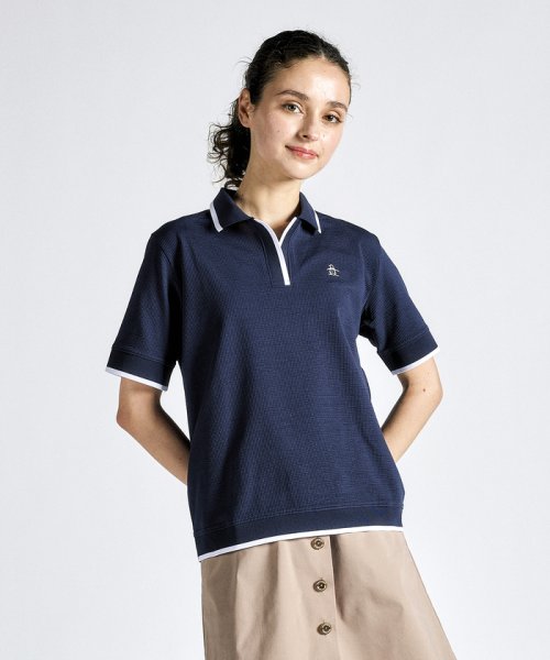 Munsingwear(マンシングウェア)/ストレッチサッカービッグシルエット半袖シャツ/ネイビー
