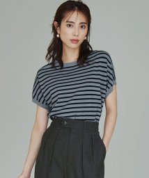 NIJYUSANKU（SMALL SIZE）(23区（小さいサイズ）)/【新色追加/洗える】レーヨンポリエステルストレッチ プルオーバー ニット/カーキ×ブラックボーダー