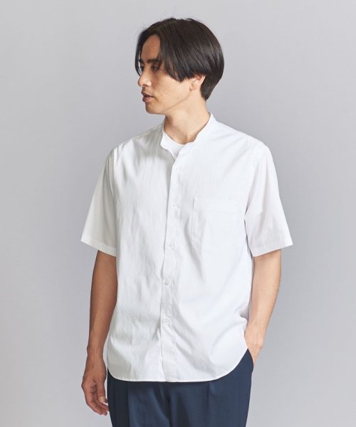 BEAUTY&YOUTH UNITED ARROWS(ビューティーアンドユース　ユナイテッドアローズ)/ 70/2 ブロード  バンドカラー リラックスレギュラー シャツ/WHITE