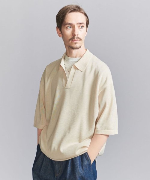 BEAUTY&YOUTH UNITED ARROWS(ビューティーアンドユース　ユナイテッドアローズ)/シャイン ギマ スキッパー ポロシャツ/NATURAL