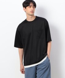 COMME CA ISM MENS(コムサイズム（メンズ）)/フェイクレイヤード クルーネックＴシャツ/ブラック