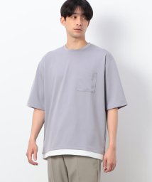 COMME CA ISM MENS(コムサイズム（メンズ）)/フェイクレイヤード クルーネックＴシャツ/ライトグレー