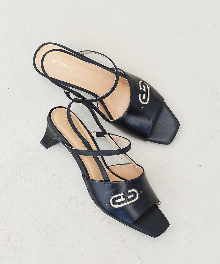 AuBANNISTER オープントゥサンダル ブラック 37 AuBANNISTER オープントゥサンダル ブラック 37