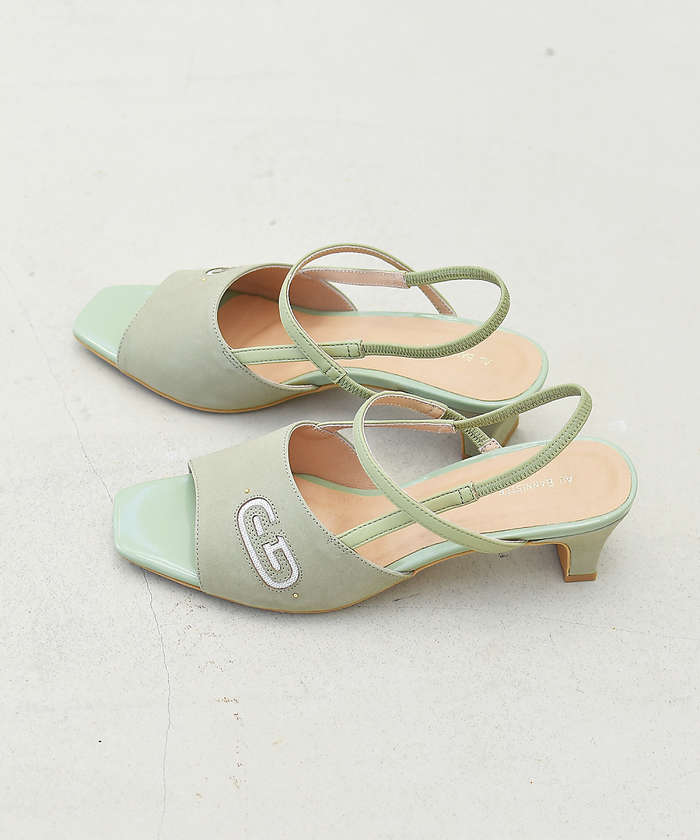 AuBANNISTER オープントゥサンダル モスグリーン 38 AuBANNISTER オープントゥサンダル モスグリーン 38