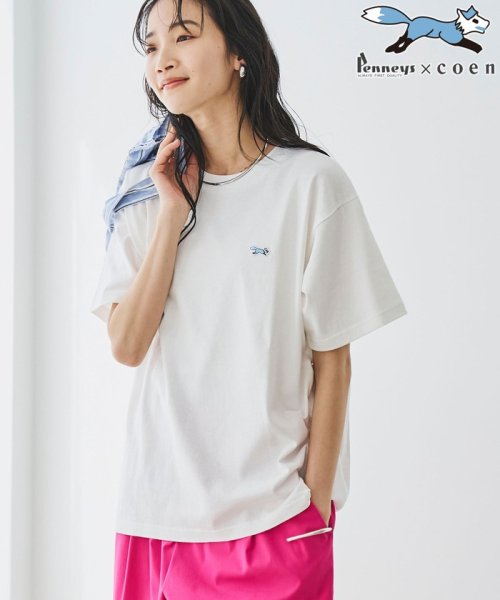 coen(coen)/PENNEYS（ぺニーズ）別注ワンポイントロゴTシャツ/OFFWHITE