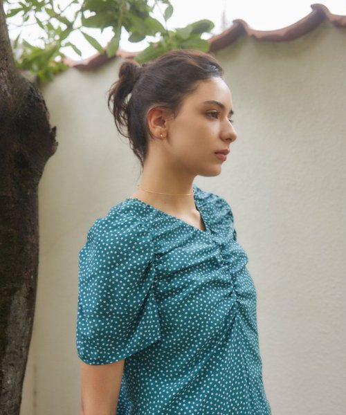 ＜EMMEL REFINES＞EM コバナプリント シャーリング ワンピース 