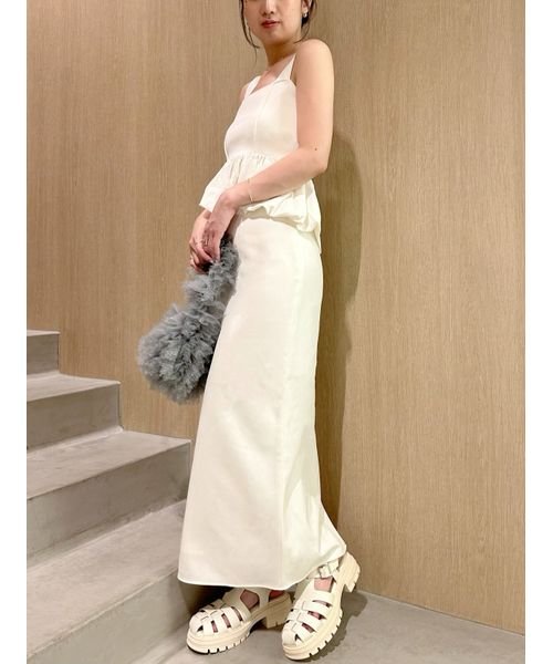 ペプラムビスチェ&Iラインスカートセット 予めご了承ください 総丈 ウエスト ヒップ 裾幅