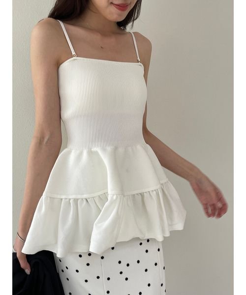 ティアードペプラムベアトップス 予めご了承ください