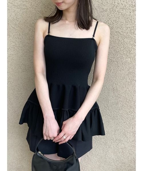 ティアードペプラムベアトップス 予めご了承ください