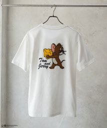 MAC HOUSE(men)(マックハウス（メンズ）)/Tom and Jerry ジェリー タフィー サガラ刺繍Tシャツ 152148065－6/ホワイト