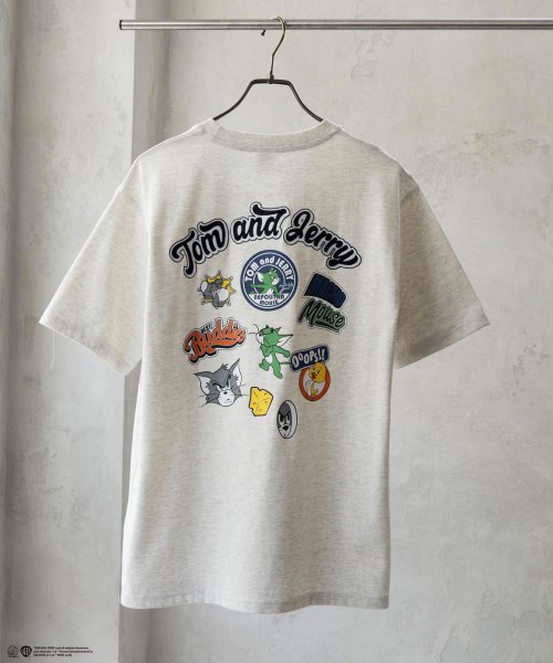 MAC HOUSE(men)(マックハウス（メンズ）)/Tom and Jerry バックプリントロゴ刺繍Tシャツ 152148067－8/オートミール