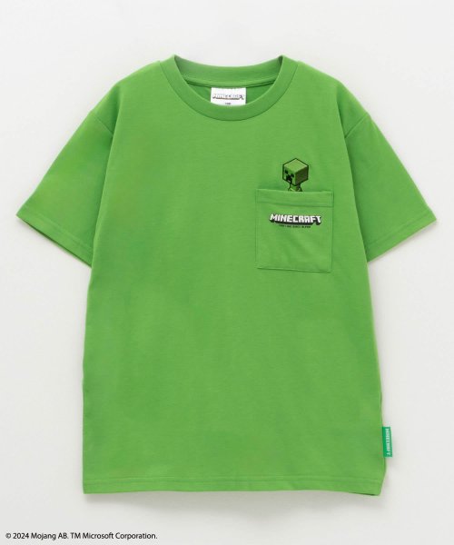 MAC HOUSE(kid's)(マックハウス（キッズ）)/Minecraft マインクラフト 刺繍Tシャツ MM2655/Pクリーパー