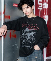 Rocky Monroe/プリントTシャツ ロンT メンズ レディース 長袖 カットソー ビッグシルエット オーバーサイズ コットン グラフィック ピグメント加工 ストリート カジュアル/506066755