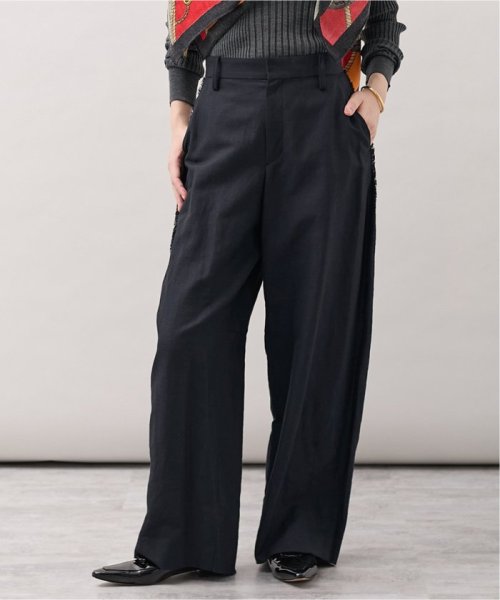 シャークスキンフリンジカーブパンツ ホコモモラ/起毛レースワイドパンツ NA1637316198(12650円)