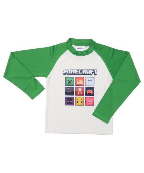 cinemacollection(シネマコレクション)/マインクラフト 水着 ラッシュガード 長袖Tシャツ グリーン Minecraft カイタックファミリー キッズ 子ども ジュニア プール 海 ゲームキャラクター/その他