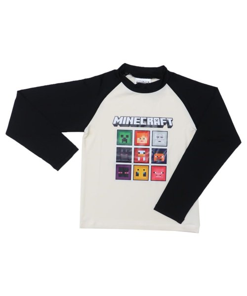 cinemacollection(シネマコレクション)/マインクラフト 水着 ラッシュガード 長袖Tシャツ ブラック Minecraft カイタックファミリー キッズ 子ども ジュニア プール 海 ゲームキャラクター/その他