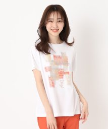 CORDIER/幾何学デザインボートネックTシャツ/506067030