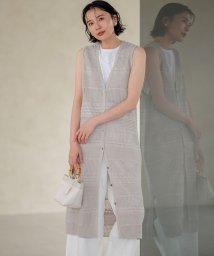 NIJYUSANKU（SMALL SIZE）/レーシーパターン ロングジレ ニット/506067043