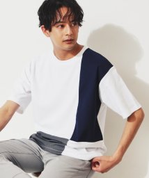 THE SHOP TK(ザ　ショップ　ティーケー)/【親子リンク】パネルブロッキングTシャツ/オフホワイト（503）