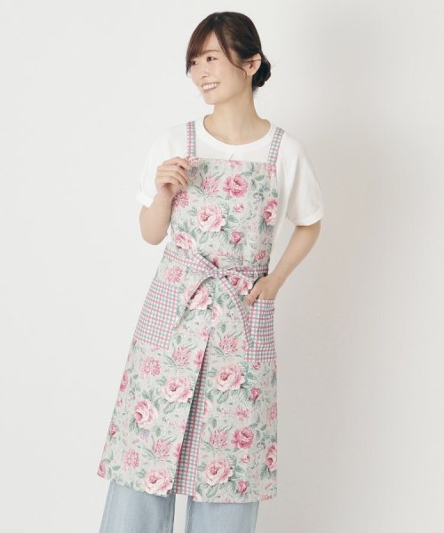  LAURA ASHLEY(ローラアシュレイ)/【GIFTにおすすめ】ワイルド ローズ柄 エプロン/ベージュ（152）