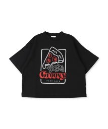GROOVY COLORS(グルービーカラーズ)/PIZZA OVERSIZE Tシャツ/ブラック