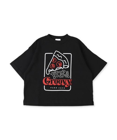 GROOVY COLORS(グルービーカラーズ)/PIZZA OVERSIZE Tシャツ/ブラック