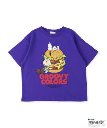 GROOVY COLORS(グルービーカラーズ)/SNOOPY HUMBURGER Tシャツ/パープル
