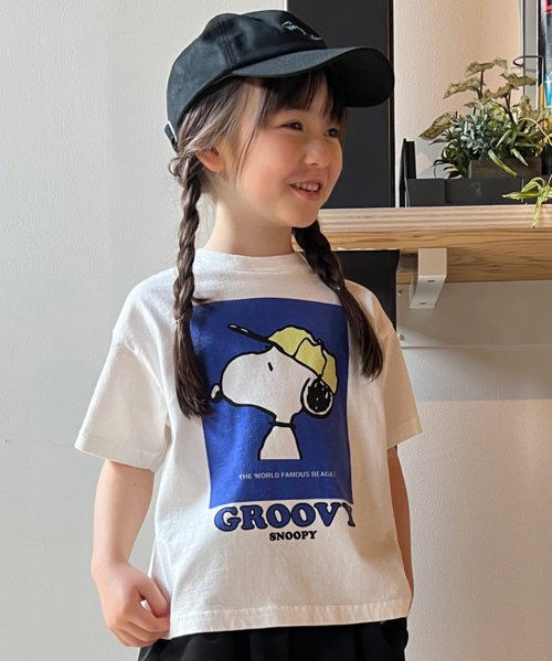 GROOVY COLORS(グルービーカラーズ)/SNOOPY BASEBALL Tシャツ/ホワイト