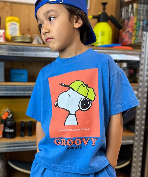 GROOVY COLORS(グルービーカラーズ)/SNOOPY BASEBALL Tシャツ/ブルー