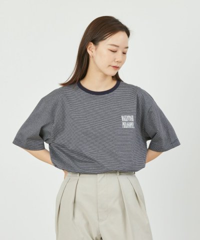 GREY LABEL SHARP LOGO ボーダー半袖T