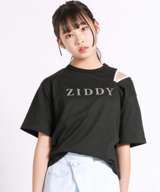 ZIDDY/ロゴラインストーン肩開きTシャツ(130~160cm)/506052199