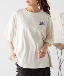 NICE CLAUP OUTLET(ナイスクラップ　アウトレット)/ハンバーガーBOY発泡プリントBIGTシャツ/アイボリー