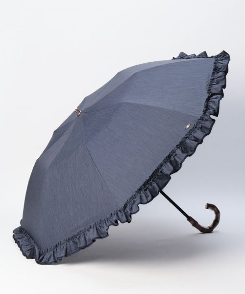BLAO(ブラオ)/Blao（ブラオ）フリル晴雨兼用傘（折り畳み・トップフラット傘）/ネイビー 