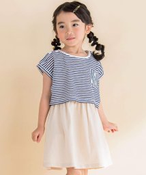 Noeil aime BeBe(ノイユ　エーム　べべ)/ボーダーＴシャツ&ノースリーブワンピースセット(90~130cm)/ネイビー系