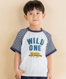 Noeil aime BeBe(ノイユ　エーム　べべ)/ラグランボーダー切り替えタイガーTシャツ(80~130cm)/ネイビー系