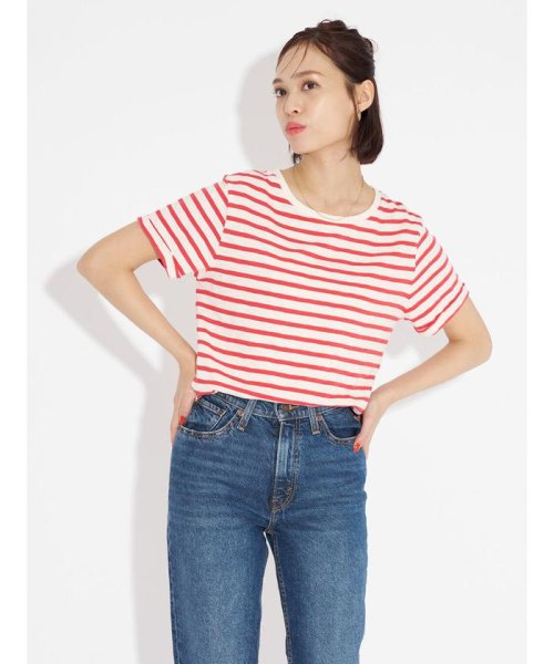 Levi's(リーバイス)/MARGOT ボーダーTシャツ レッド STRIPE CORAL RED/REDS