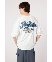 RODEO CROWNS WIDE BOWL(ロデオクラウンズワイドボウル)/メンズ デニムパッチTシャツ/WHT