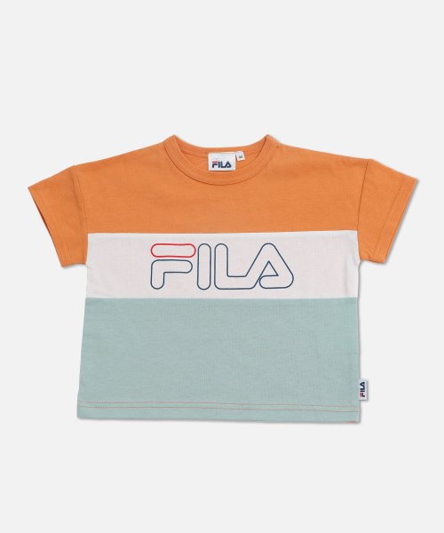 chil2(チルツー)/〈フィラ〉デザイン半袖Tシャツ/オレンジ×ミント