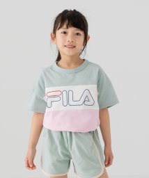 chil2(チルツー)/〈フィラ〉デザイン半袖Tシャツ/ミント×ピンク