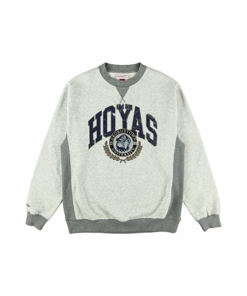 Mitchell & Ness(ミッチェルアンドネス)/ジョージタウン プレミアム フリースクルー ヴィンテージロゴ NCAA PREMIUM FLEECE CREW VINTAGE LOGO GEORGETOWN/GRAY