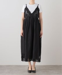 SLOBE IENA(スローブ　イエナ)/crinkle crinkle crinkle linen cotton embroidery cami dress/ブラック