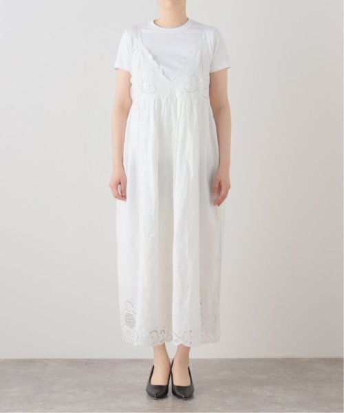 SLOBE IENA(スローブ　イエナ)/crinkle crinkle crinkle linen cotton embroidery cami dress/ホワイト