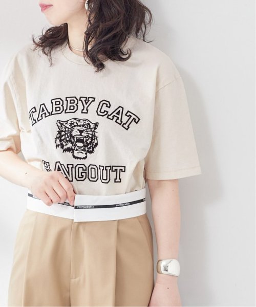 journal standard  L'essage (ジャーナルスタンダード　レサージュ)/《追加予約2》《別注》【MIXTA/ミクスタ】TABBY CAT HANGOUT CREW T－SH：Tシャツ/ナチュラル