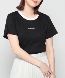 Honeys/リンガートップス トップス Tシャツ カットソー レディース 白 黒 半袖 ロゴ 刺繍 /506078283