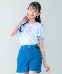 JENNI belle(ジェニィベル)/【WEB限定】防蚊肩あきクマTシャツ/サックス