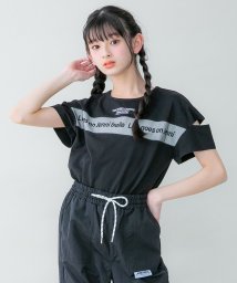 JENNI belle(ジェニィベル)/【WEB限定】防蚊メッシュプリント肩あきTシャツ/ブラック